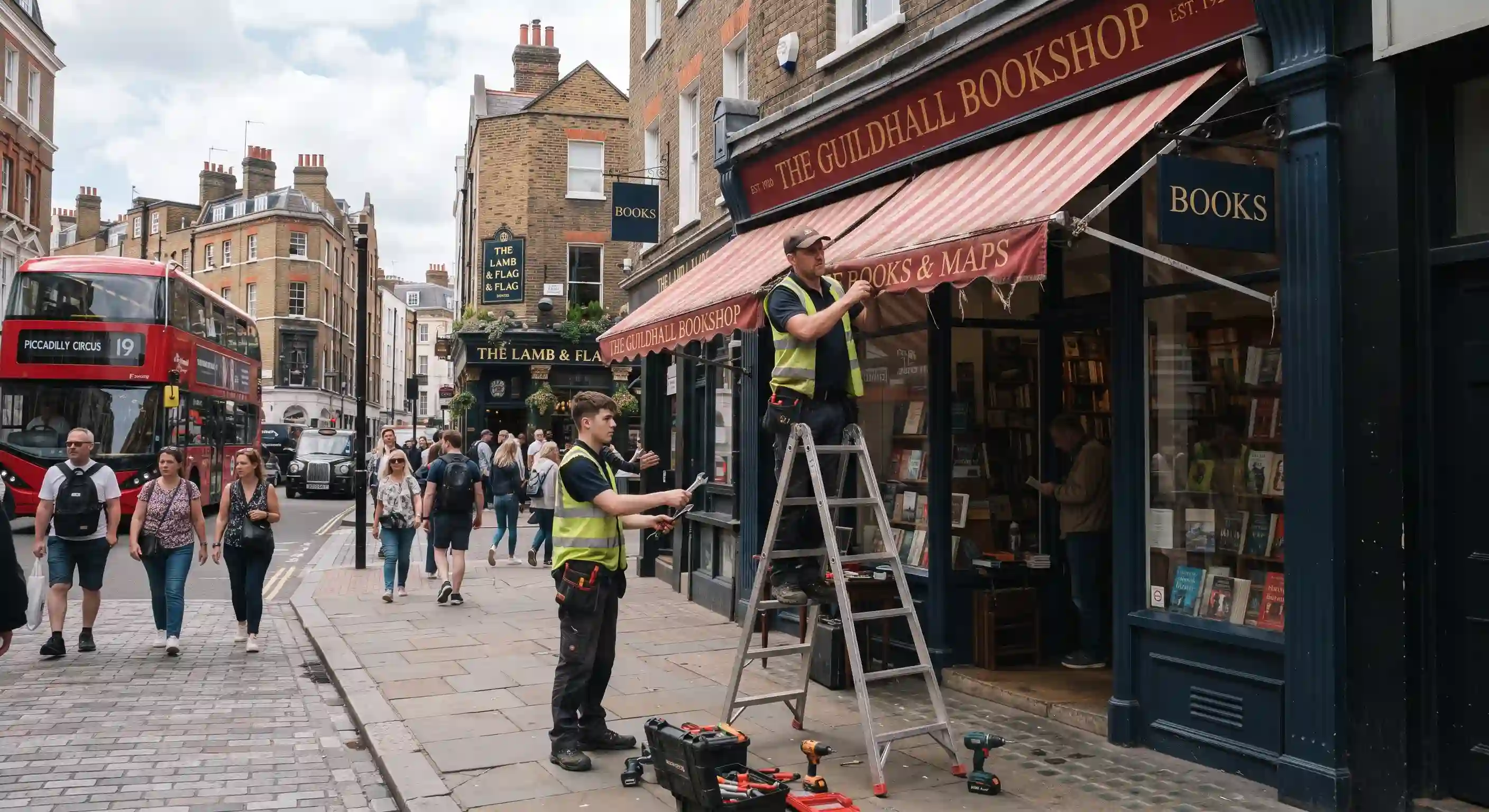 Commercial awning repair engineer London